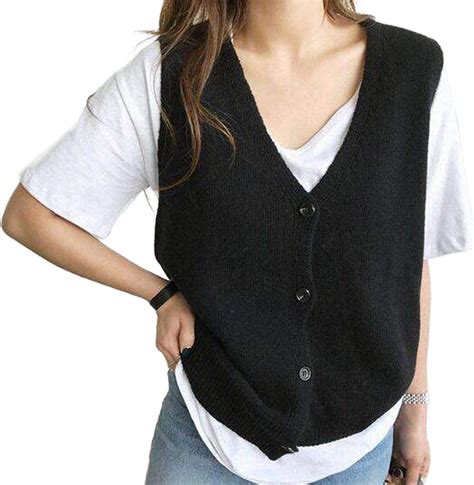 Sleeveless Knit Jacket Black Wool and Cashmere 